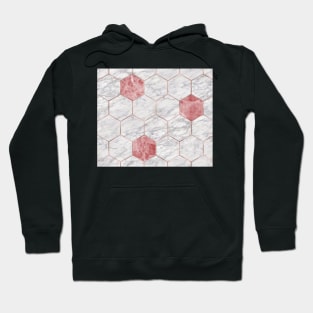 Rosa marble hexagons Hoodie